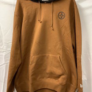 New Era Mens Tan Pittsburgh Steelers NFL Team Apparel Pullover Hoodie Size XL